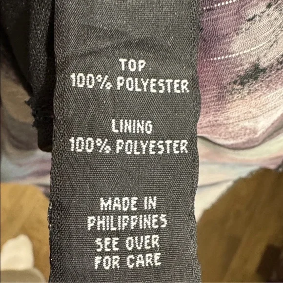 A Byer Ruffle Front Tie Back Blouse Sleeveless Abstract Top S - Picture 8 of 8